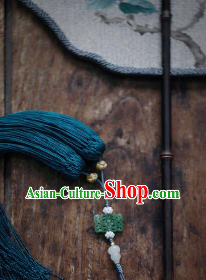 Chinese Handmade Kesi Camellia Painting Pattern Silk Fan Traditional Hanfu Palace Fan Dance Fan