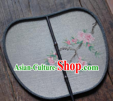 Chinese Handmade Kesi Peach Blossom Pattern Silk Fan Traditional Song Dynasty Palace Fan Ancient Princess Hanfu Fans