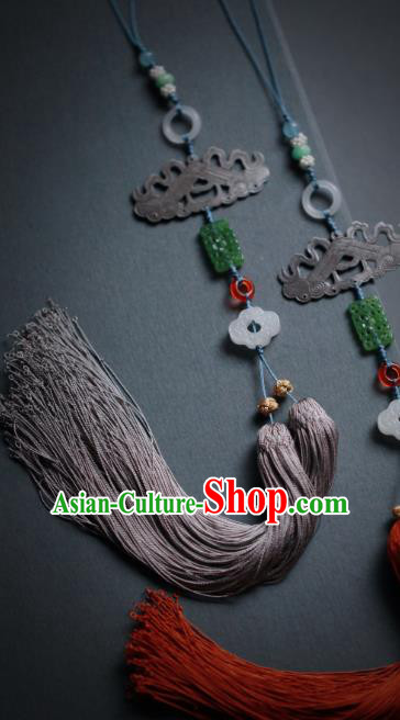 China Handmade Traditional Ming Dynasty Noble Childe Waist Accessories Ancient Swordsman Tassel Belt Pendant