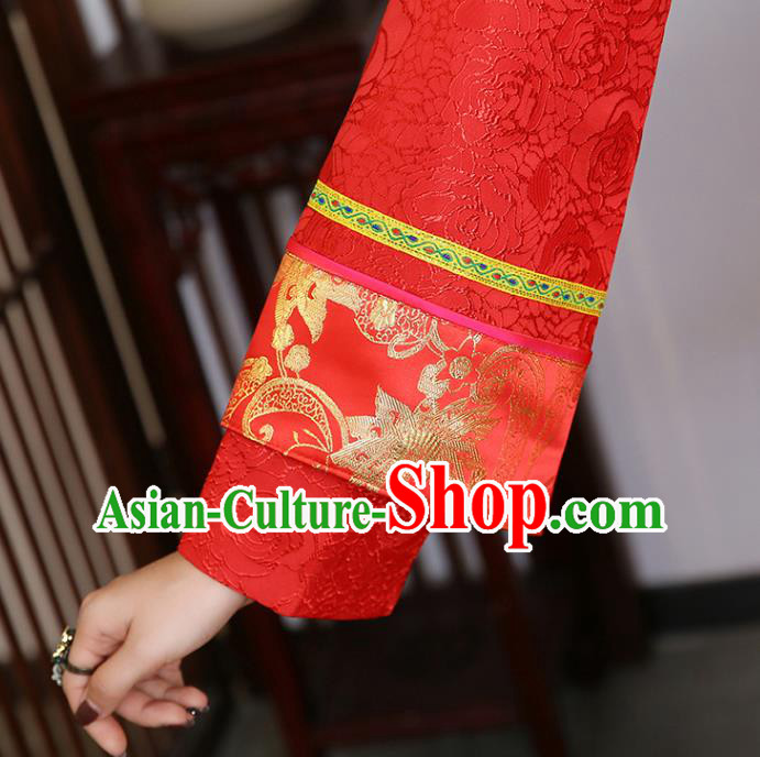 China Ancient Rich Young Mistress Red Dress Traditional Qing Dynasty Wealthy Madame Garment Clothing
