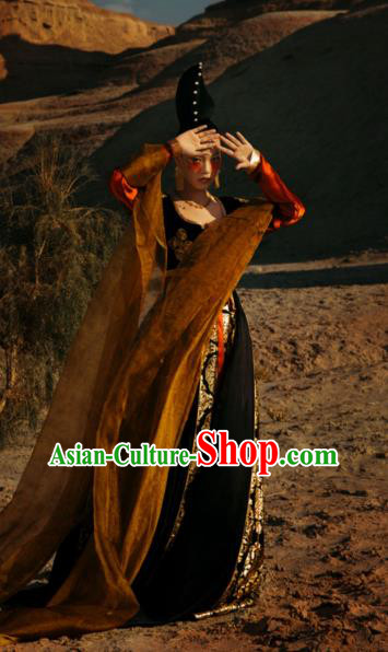 China Ancient Royal Princess Black Hanfu Dress Traditional Tang Dynasty Palace Lady Dance Garment Costumes