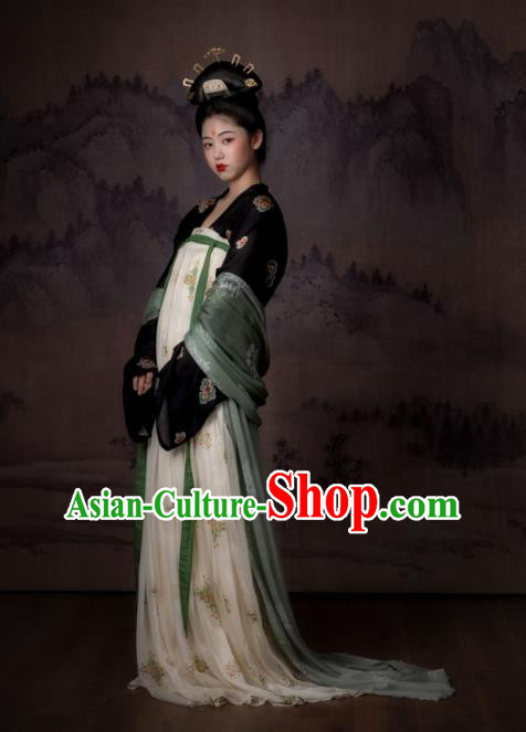 Traditional China Tang Dynasty Court Beauty Historical Clothing Ancient Royal Princess Hanfu Dress Garment