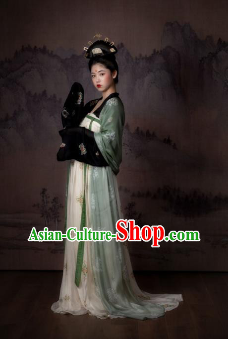 Traditional China Tang Dynasty Court Beauty Historical Clothing Ancient Royal Princess Hanfu Dress Garment