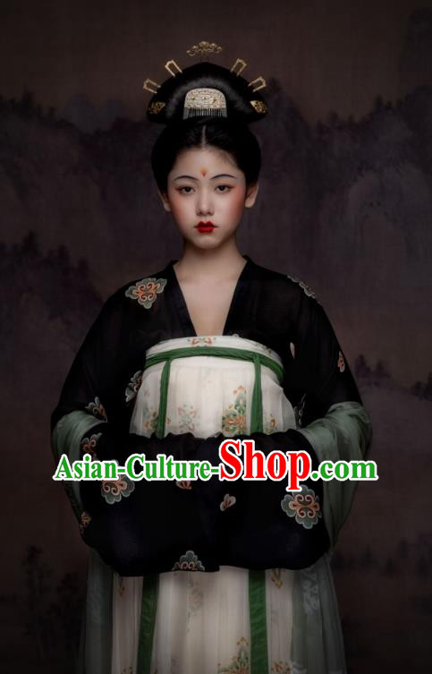 Traditional China Tang Dynasty Court Beauty Historical Clothing Ancient Royal Princess Hanfu Dress Garment