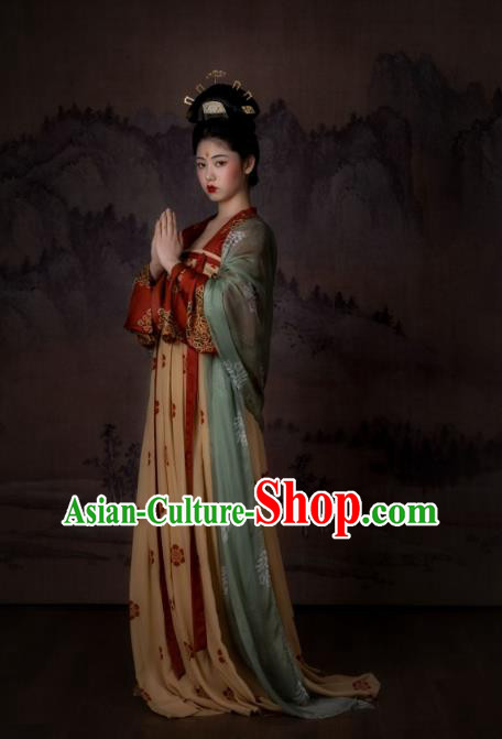China Ancient Garment Traditional Tang Dynasty Court Princess Hanfu Dress Historical Clothing Complete Set