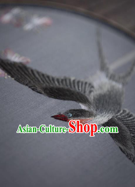China Traditional Hanfu Fan Handmade Embroidered Circular Fan Classical Silk Palace Fan