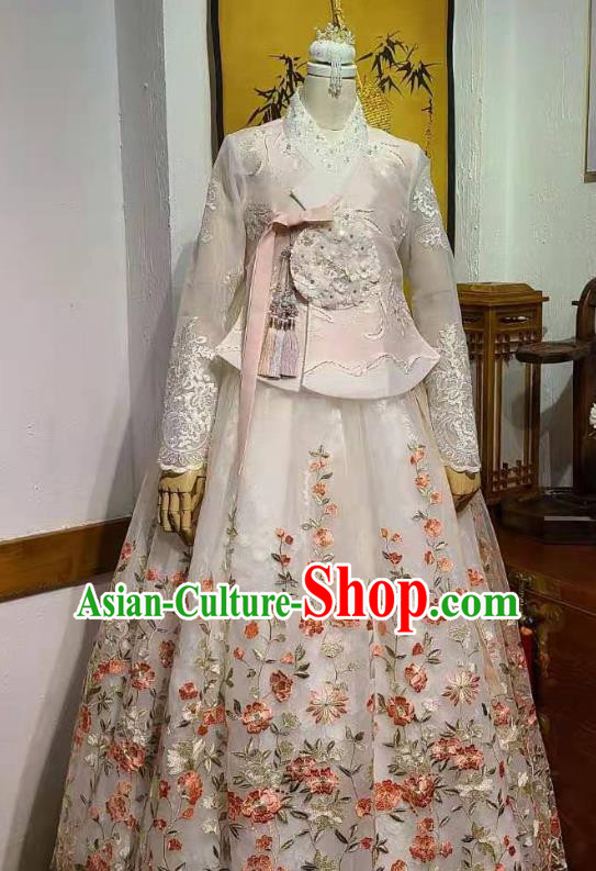 Korean Traditional Fashion Asian Korea Wedding Hanbok Clothing Bride Embroidered Dress Garments