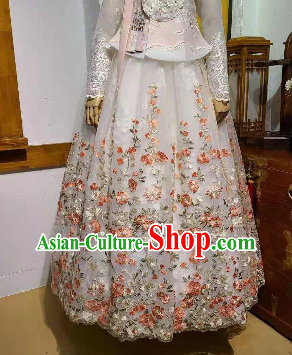 Korean Traditional Fashion Asian Korea Wedding Hanbok Clothing Bride Embroidered Dress Garments