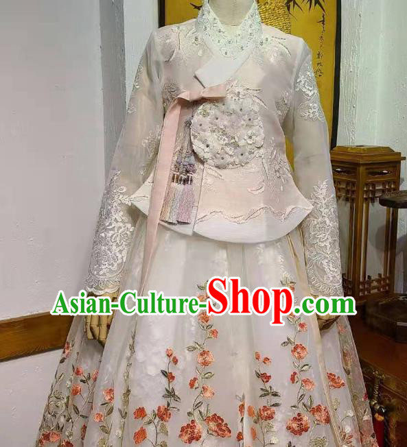 Korean Traditional Fashion Asian Korea Wedding Hanbok Clothing Bride Embroidered Dress Garments