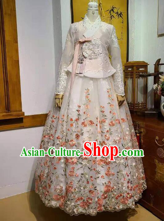 Korean Traditional Fashion Asian Korea Wedding Hanbok Clothing Bride Embroidered Dress Garments