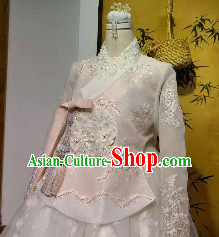 Korean Bride Embroidered Dress Garments Traditional Fashion Asian Korea Wedding Hanbok Clothing