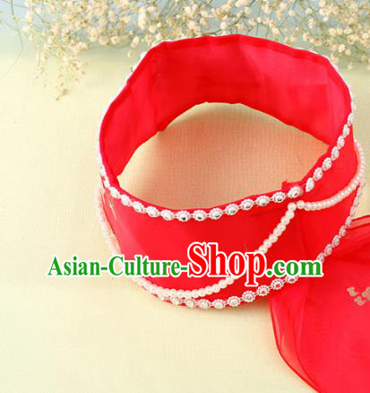 Korea Bride Headwear Korean Court Princess Headdress Traditional Wedding Hanbok Red Hat