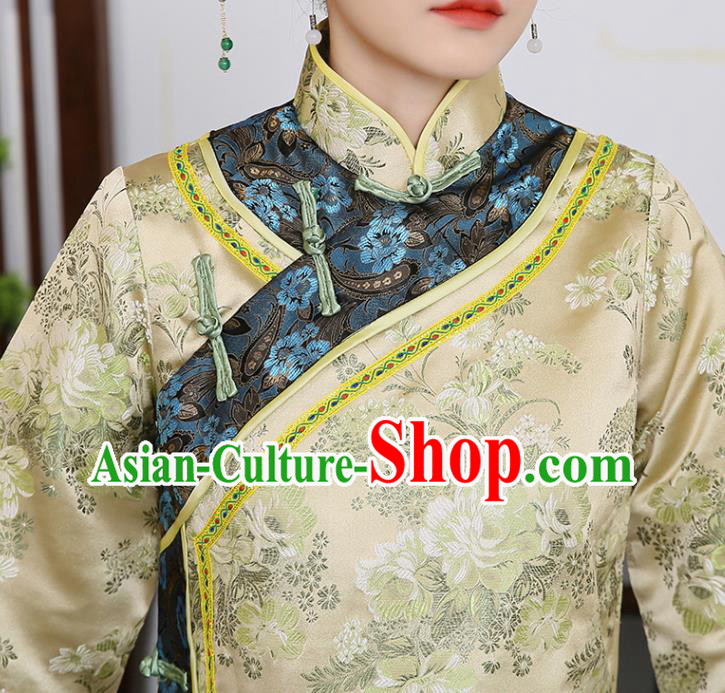 China Ancient Young Mistress Garment Traditional Qing Dynasty Civilian Woman Historical Clothing