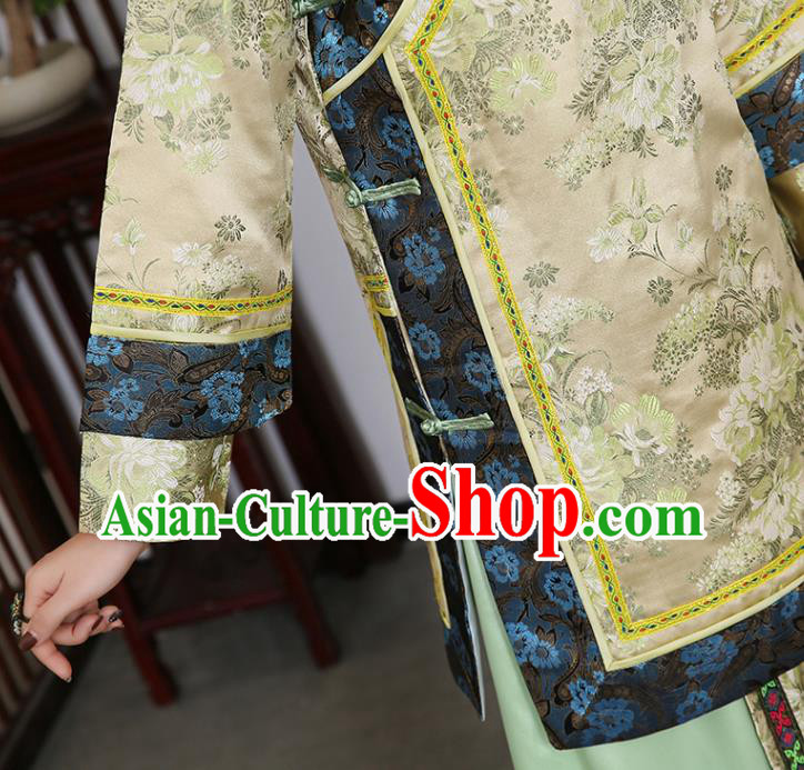 China Ancient Young Mistress Garment Traditional Qing Dynasty Civilian Woman Historical Clothing