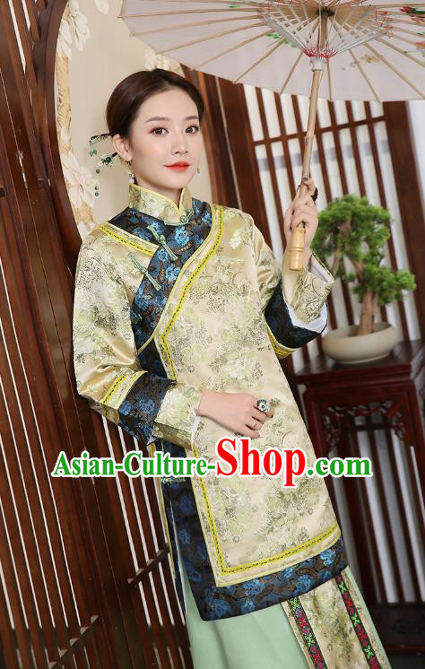 China Ancient Young Mistress Garment Traditional Qing Dynasty Civilian Woman Historical Clothing