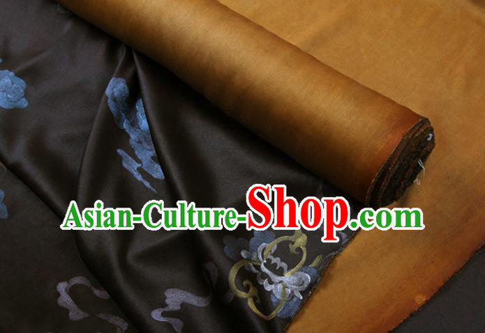 China Gambiered Guangdong Gauze Traditional Fabric Classical Butterfly Pattern Black Silk
