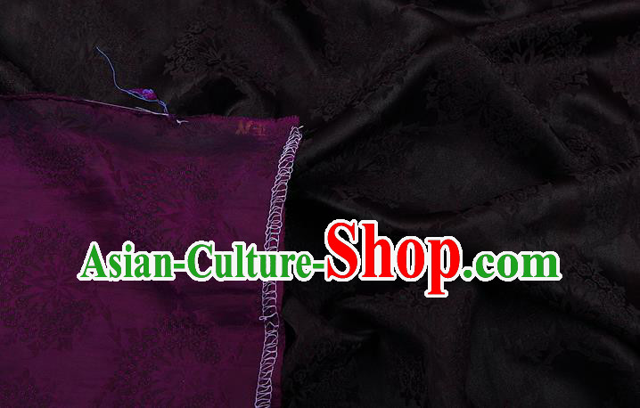 China Traditional Cheongsam Deep Purple Silk Fabric Classical Gambiered Guangdong Gauze