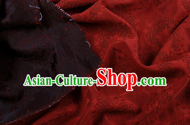 China Traditional Flowers Pattern Silk Fabric Classical Cheongsam Red Gambiered Guangdong Gauze