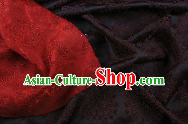 China Traditional Flowers Pattern Silk Fabric Classical Cheongsam Red Gambiered Guangdong Gauze