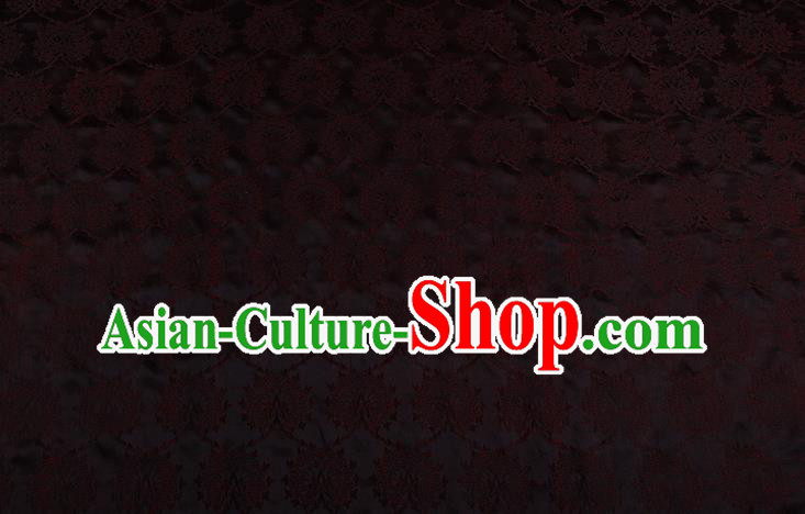 China Traditional Flowers Pattern Silk Fabric Classical Cheongsam Red Gambiered Guangdong Gauze