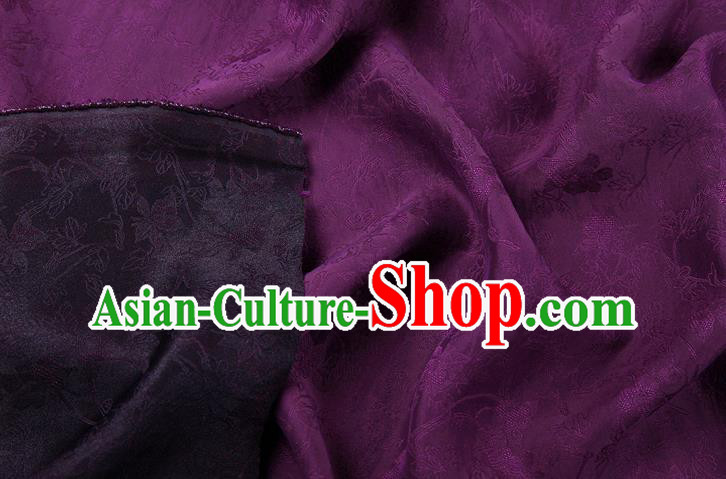 China Traditional Jacquard Drapery Classical Cheongsam Gambiered Guangdong Gauze Purple Silk Fabric