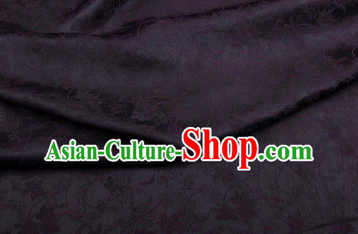 China Traditional Jacquard Drapery Classical Cheongsam Gambiered Guangdong Gauze Purple Silk Fabric
