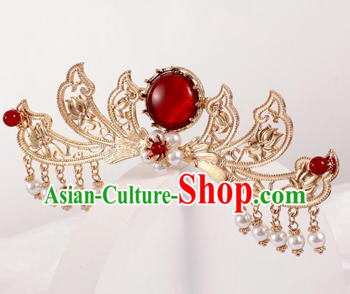 China Traditional Song Dynasty Princess Hair Sticks Ancient Palace Lady Golden Hairpin