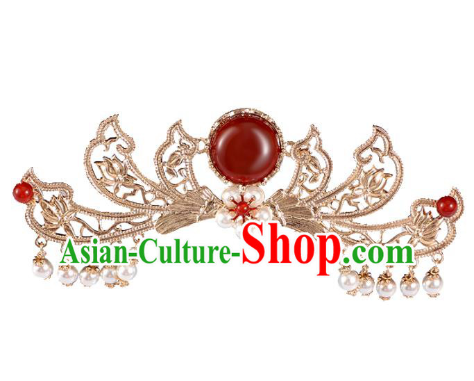 China Traditional Song Dynasty Princess Hair Sticks Ancient Palace Lady Golden Hairpin