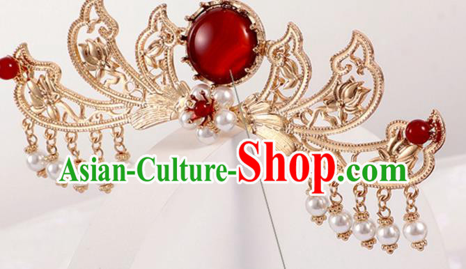 China Traditional Song Dynasty Princess Hair Sticks Ancient Palace Lady Golden Hairpin