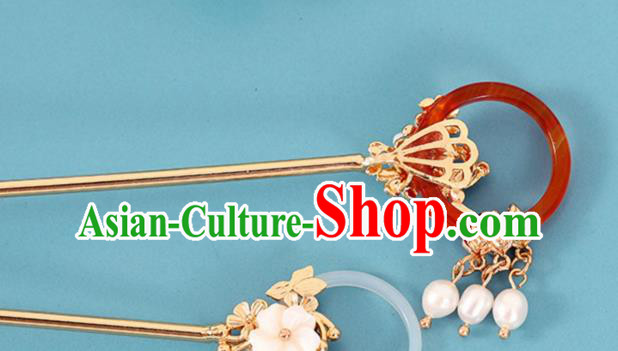 China Traditional Hanfu Hair Stick Ancient Princess Pearls Tassel Hairpin