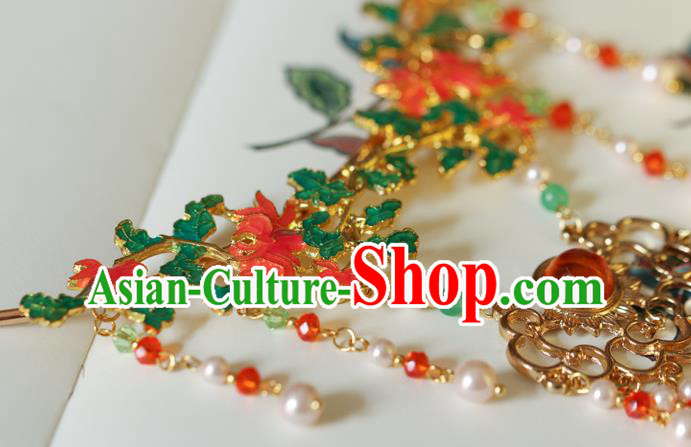 Chinese Traditional Hanfu Necklace Accessories Ancient Palace Lady Pearls Tassel Necklet