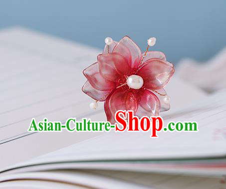 China Traditional Cheongsam Hairpin Ancient Princess Pink Sakura Hair Stick