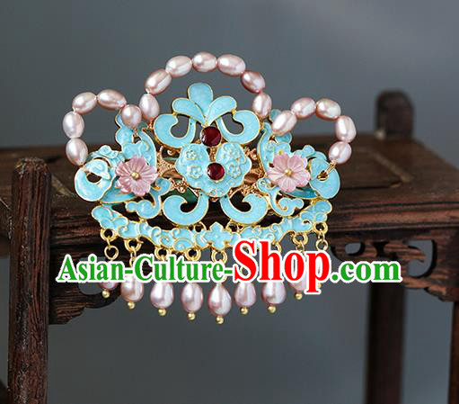 China Traditional Qing Dynasty Court Woman Hairpin Ancient Imperial Concubine Pearls Hair Stick