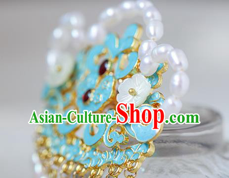 China Traditional Qing Dynasty Court Woman Hairpin Ancient Imperial Concubine Pearls Hair Stick