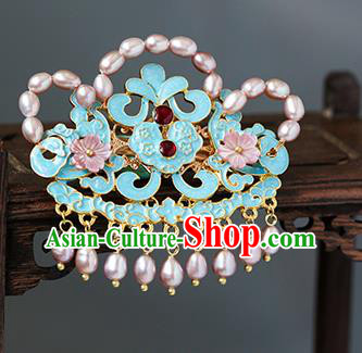 China Traditional Qing Dynasty Court Woman Hairpin Ancient Imperial Concubine Pearls Hair Stick