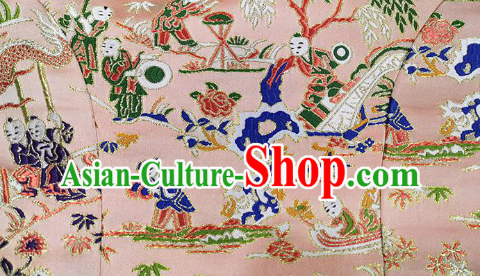 China Classical Embroidered Pink Xiuhe Suit Bride Dress Traditional Wedding Costumes