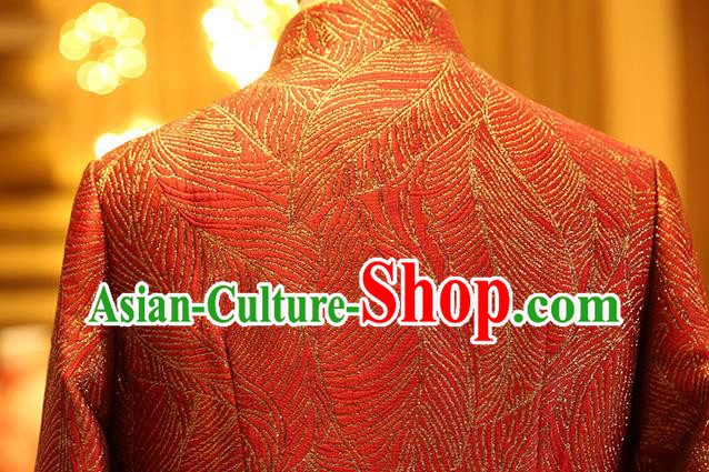 Chinese Elderly Woman Red Brocade Cheongsam Traditional Wedding Mother Qipao Dress