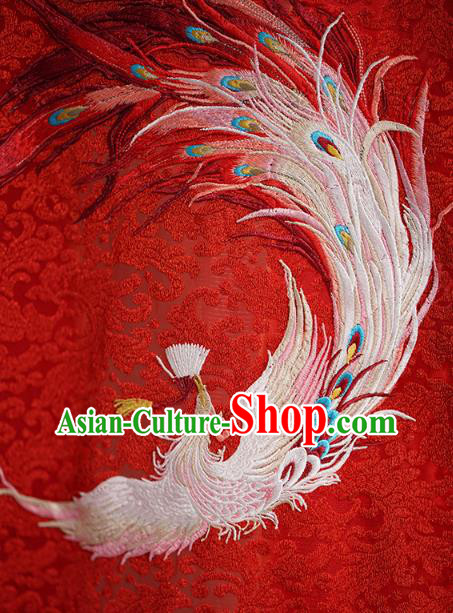 China Traditional Tang Dynasty Empress Wedding Costumes Ancient Bride Embroidered Red Hanfu Dress