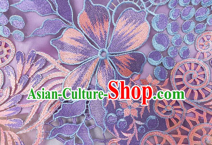 China Classical Bride Costumes Traditional Toast Embroidered Purple Dress Wedding Xiuhe Suits