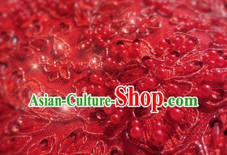 China Traditional Embroidery Beads Toast Dress Wedding Red Xiuhe Suits Classical Bride Costumes