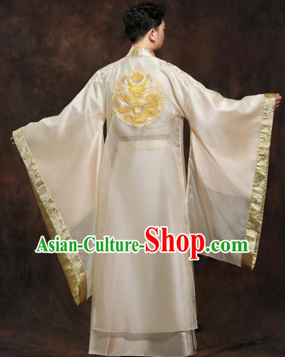 Chinese Ancient Prince Golden Clothing Traditional Song Dynasty Wedding Costumes