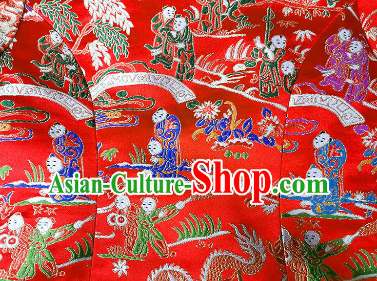 China Classical Hundred Children Painting Xiuhe Suits Traditional Bride Costumes Wedding Toast Dress