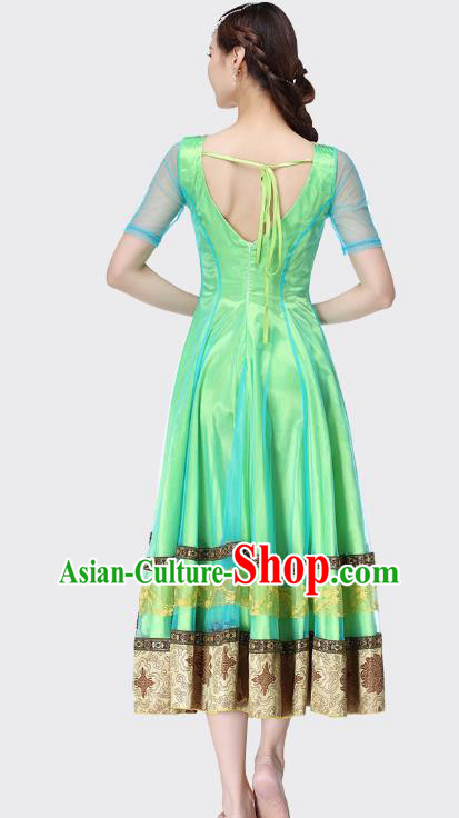 Indian Bollywood Dance Performance Green Dress Belly Dance Clothing Asian Folk Dance Costume