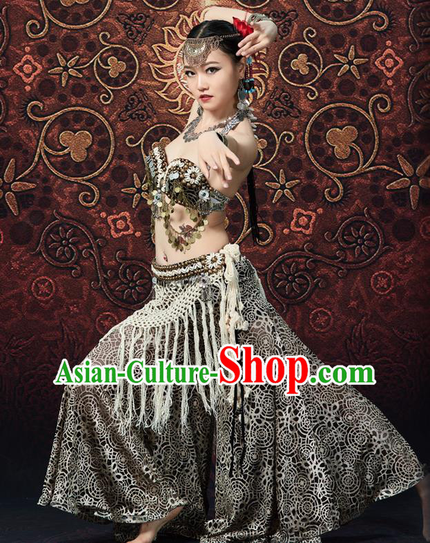 Asian Belly Dance Performance Costumes Indian Oriental Dance Bra and Skirt Uniforms