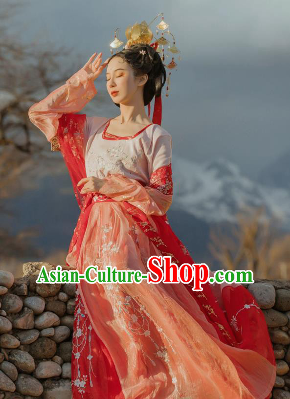 China Ancient Court Lady Hanfu Dress Traditional Tang Dynasty Historical Clothing