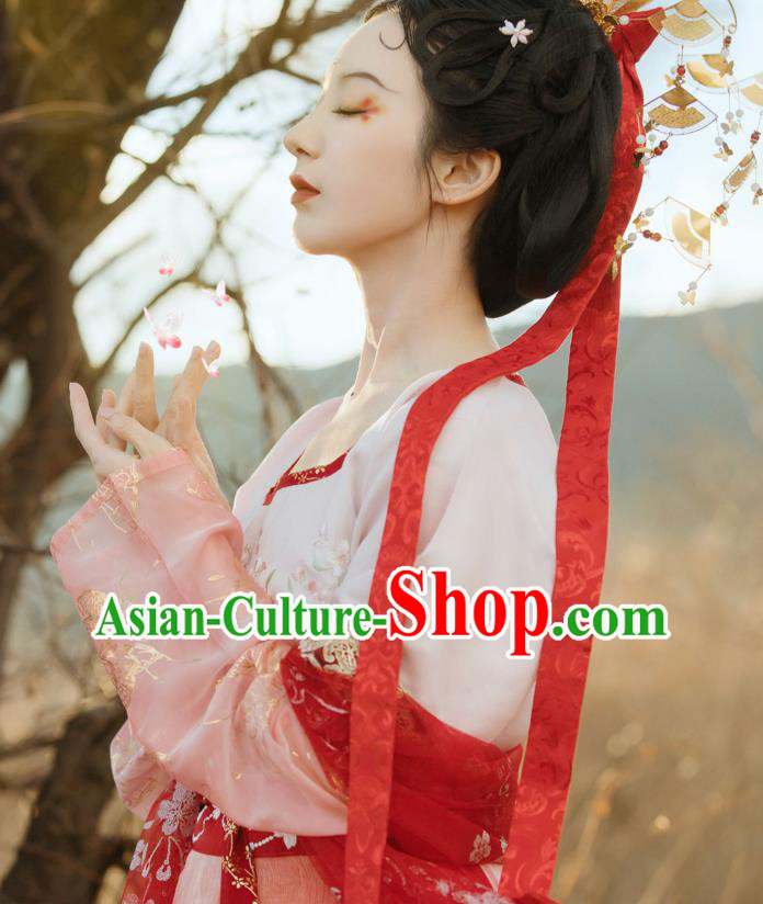 China Ancient Court Lady Hanfu Dress Traditional Tang Dynasty Historical Clothing