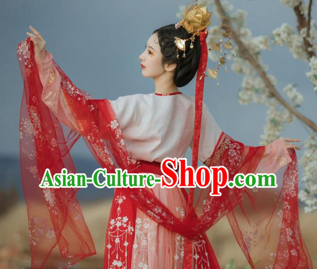 China Ancient Court Lady Hanfu Dress Traditional Tang Dynasty Historical Clothing