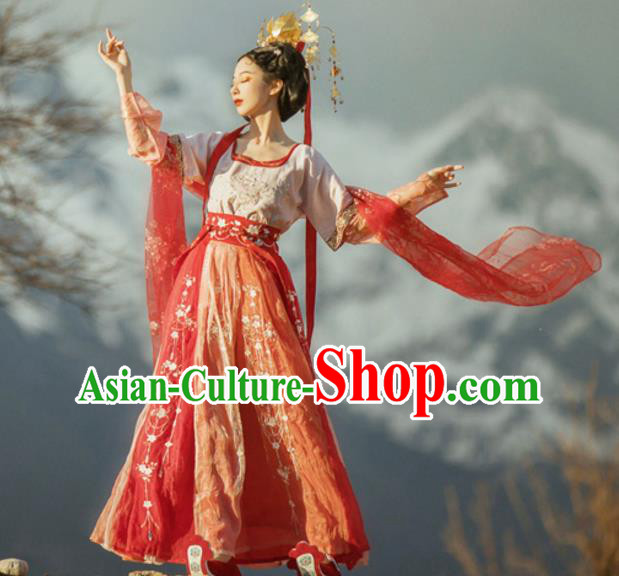 China Ancient Court Lady Hanfu Dress Traditional Tang Dynasty Historical Clothing