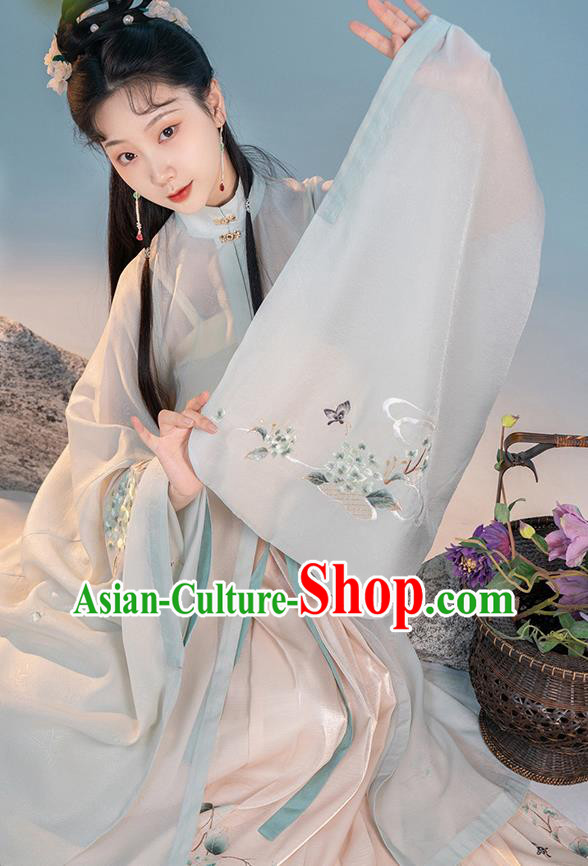 China Traditional Ming Dynasty Young Lady Clothing Ancient Patrician Woman Hanfu Dress Costumes