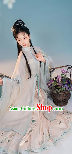 China Traditional Ming Dynasty Young Lady Clothing Ancient Patrician Woman Hanfu Dress Costumes